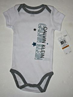 Calvin Klein Newborn Baby Boy Designer Clothes 5 Bodysuits Blue 3 6 9 Months