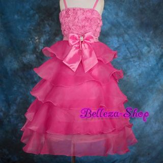 Hot Pink Wedding Flower Girl Pageant Party Dress Sz 8 9
