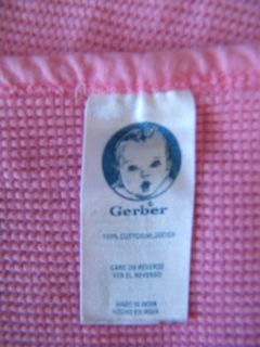 Gerber Rose Pink Thermal 100 Cotton Baby Girl Security Blanket Lovey