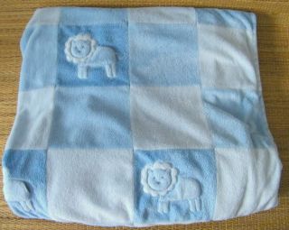 Amy COE Mod Safari Lions Blue Baby Boy Security Blanket