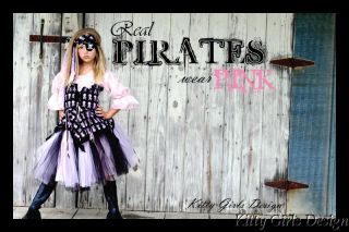 Boutique Custom 5pc Pink Pirate Costume by Kitty Girls