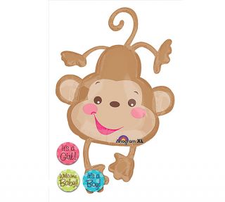 Monkey It's A Boy Girl Welcome Baby 40" Shower Home Mylar Balloon U Pick