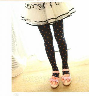 Kids Toddlers Girls Soft Dots Sock Leggings Tights sz2 12y 8 Color Choose