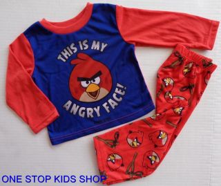 Angry Birds Toddler Boys 2T 3T 4T 5T PJs Set Pajamas Shirt Pants