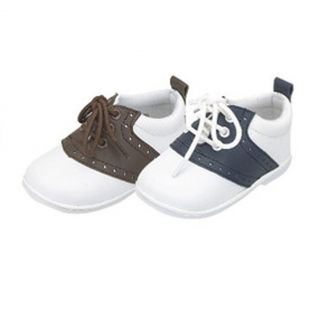 Toddler Boys Size 6 Black White Lace Up Trendy Saddle Shoes