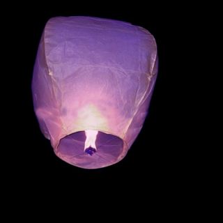 50 x Chinese Paper Lanterns Sky Fire Flying Lamp Wishing Wedding Party Purple