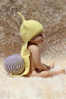 Cute Handmade Cotton Newborn Baby Crochet Knit Snail Beanie Hat Colorful New