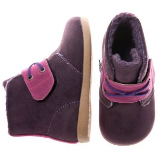Girls Boys Toddler Childrens PU Suede Leather Boots Purple