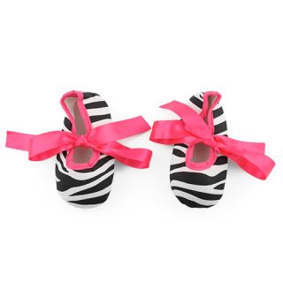 Infant Baby Toddler Girls Dot Zebra Stripe Damask Print Silk Ribbon Shoes Cute