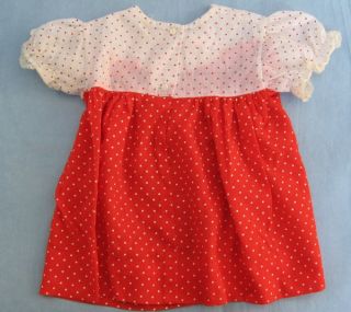Vintage Red Polka Dot Baby Toddler Dress Doll Clothing