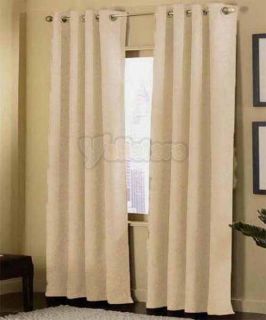Beige 2pcs 40"x 84" Micro Suede Grommet Panels Curtains Window Coverings Drapes