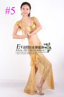 Belly Dance Costume 2pcs Bra Skirt 15Colors Available