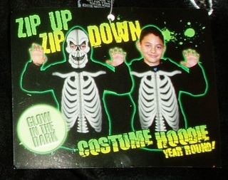 Skeleton Hoodie Halloween Costume Skull Zip Up Jacket Boys Fleece Back to School