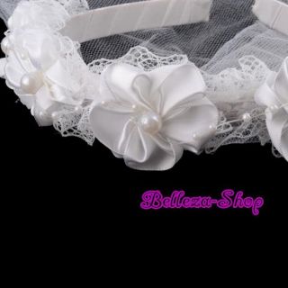 White Wedding Flower Girl Pageant Headdress Tiara 208V