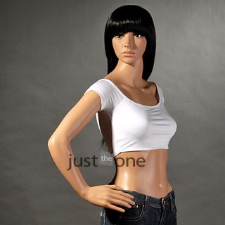 Fashion Women Short Sleeve Mini Bottoming T Shirt Sexy Strapless Tight Tops New
