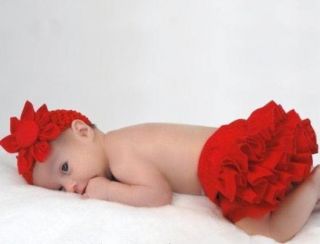 Baby Girl Tutu Pettiskirt Ruffle Bloomers Nappy Cover Headband 4 Colors 0 18M