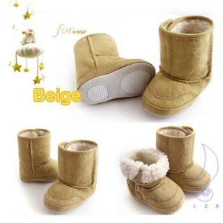 New Infant Boys Girls Toddler Baby Shoes Fur Lining Winter Snow Boots