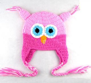 Cute Lovely Baby Boy Girl Toddler Child Owl Knit Crochet Hat Beanie Cap Handmade