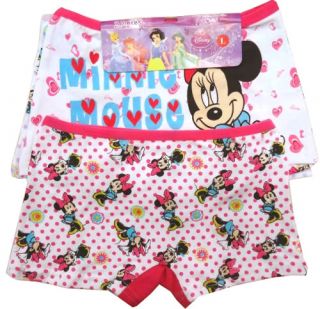 2 x Cartoon Disney Minnie Kid Girls Children Boxer Brief Pantie Pant Underwear