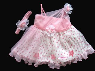 New Baby Girls Clothes Chiffon Dress Frill Polka Dots Print 3M 18M