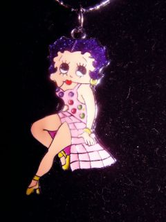 Betty Boop Salsa Pink Dress Necklace