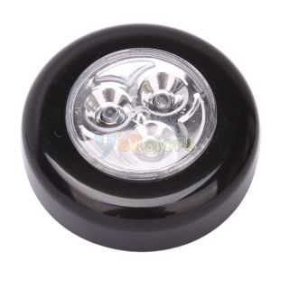 6 x Mini Cordless 3 LED Touch Light Batteries Powered Stick Tap Lamp Black