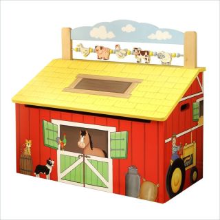 Teamson Design Happy Farm Wooden Toy Box   TD 11326A