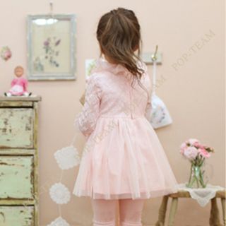 Girls Kids Baby 2 7Y Lace Collar Rose Long Sleeve Skirt Dress Outfit Set FT121