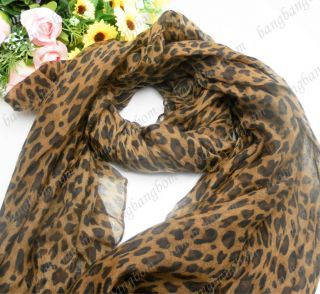 SJ3 Fashion Western Leopard Pattern Style Silky Large Size Scarf