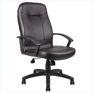 Boss Office Products Executive High Back Leather Chair in Black   B8401
