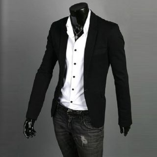 Fashion Men’s Handsome One Button Suit Blazer Casual Slim Coat Jacket 4 Sizes