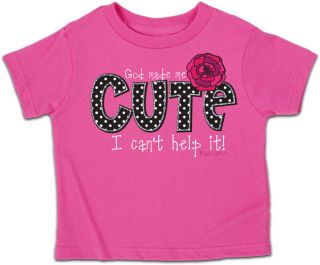 Kerusso Christian Religious God Made Me Cute Pink Children's Girls T Shirt