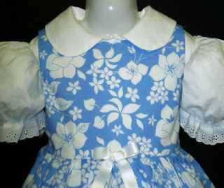 New Daisy Kingdom Baby Blue Floral Dress Sz 12M 10yrs