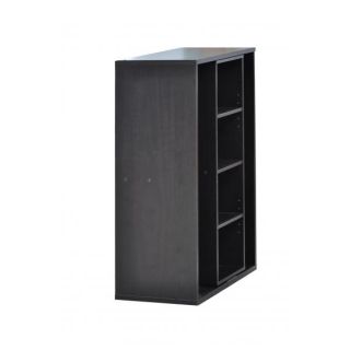 New 4 Tier Sliding CD DVD Book Storage Shelf Bookcase Stand Rack Unit Espresso