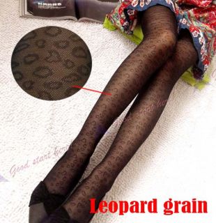 Black Sexy Pantyhose Socks Silk Stockings Legging w Leopard Star Pattern