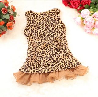 Baby Girls Fleeced Leopard Waistcoat Tutu Sundress Princess Skirt Kids Outwear