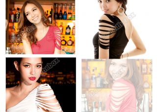 Women Sexy Tassels One Off Shoulder Clubbing Party Cocktail Tube Mini Dress New