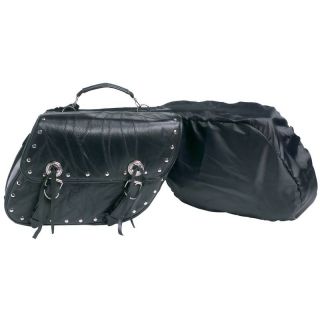 2pc Buffalo Leather Motorcycle Saddle Bag Set LUMSET3