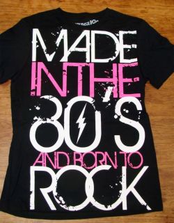 Made in The 80's Born to Rock Black Tee Shirt by Chaser Junior Sizes