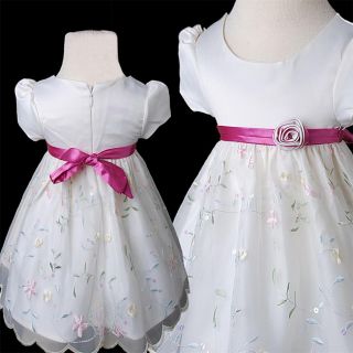 KD367 Baby Child Ivory Christening Baptism Embroidered Sequin Dress 3 12months