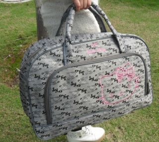 Ladies Hello Kitty Holdall Gym Duffle Bag Black Yellow Travel Cabin Hand Large