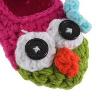 Cute Handmade Newborn Baby Infant Crochet Knit Owl Shoes Booties Photograph Gift