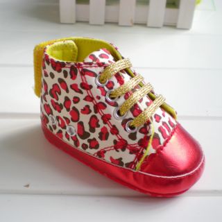 New Soft Sole Baby Girl Toddler Infant Leopard Crib Shoes Age 3 18 Months K50