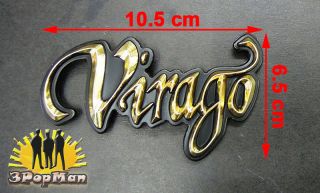 ★chrome Golden Gas Tank Decal Badge Emblem for Yamaha Virago Motorcycle Series★