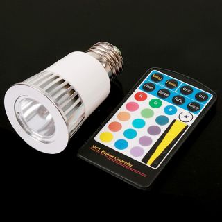 5W E27 100 240V Colorful RGB LED Bulb Light Lamp Spotlight IR Remote Control