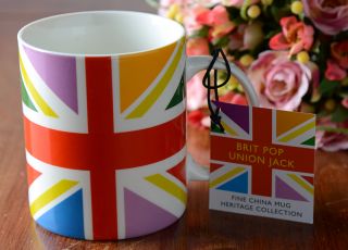 'Bright Union Jack Flag Fine China British Heritage Mug Iconic Design