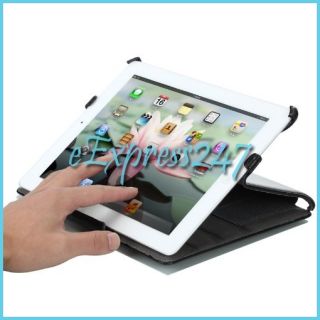 Moko Slim Fit Folio Stand Case for Apple New iPad 4 3 AND2 Genuine Leather Black