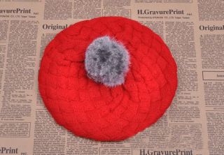 Girl Boy Toddler Kid Cute Knit Crochet Hat Winter Beret Mushroom Bobble Hat 1245