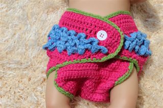 Handmade Knit Crochet Pink Green Owl Baby Hats Shoes Nappy Newborn Photo Prop