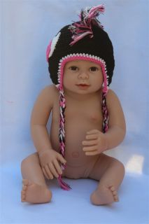 Handmade Crochet Indian Chief Angell Skull Hat Newborn Baby Child Hat Photograph
